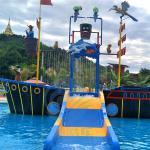 Fiberglass Water Tower Slide Pirate Ship Anti Rust Playground Aqua Park Slides