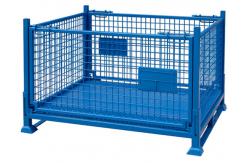 China OEM Folding Empty Mesh Stillages For Lifting 1500Kg Powder Coated Finish supplier