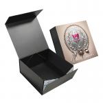 Luxury Paper Flip Top Cardboard Box Black Custom Magnetic Box Packaging for sale