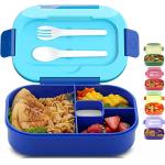 Plastic 4 Compartment Lunch Containers 1300ML Food Safe With Cutlery for sale