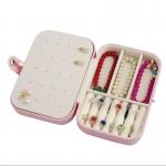 Custom Logo Luxury Jewelry Packaging Box PU Leather Flocking Storage Case Gift Box for Jewelry Necklace Ring for sale