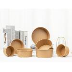 Biodegradable 32oz PLA Kraft Salad Bowls With Lids for sale