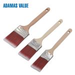 Tapered brush,wooden brush handle,synthetic paint brush with long wooden handle