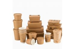 China Disposable Kraft Paper Packaging Box Flexo Greaseproof Take Away Lunch Box supplier