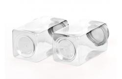 China Transparent Clear Plastic Cylinder Containers Food Canned with Screwing Cap supplier