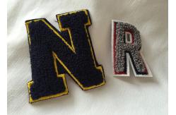 China Personalized Embroidered Number Patches , Iron On Embroidered Letter Patches supplier