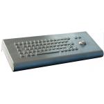 Kiosk industrial metal keyboard with trackball for public system weather - proof