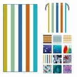 RPET Plastic Bottle Fiber Custom Logo Double Side Printed Recycled Microfiber Suede Quick Dry Sand Free Swimming Beach Towel for sale