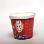 Takeaway Paper Noodle Bowl Fast Food Ramen Packaging Cup With Lid 1100ml for sale