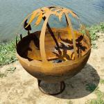 SPHERE Design Steel Fire Pits Diameter 1000mm spring steel wire round steel pit for sale
