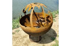 China SPHERE Design Steel Fire Pits Diameter 1000mm spring steel wire round steel pit supplier