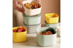 China Blue Square Fridge Organization Containers Plastic Kitchen Organizer supplier