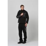 Hidden Zipper Cold Weather Workwear , Mens Black Soft Shell Jacket