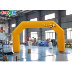 Yellow Custom Inflatable Arch PVC Tarpaulin , Inflatable Race Arch Logo Printing