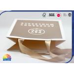 Customzied CMYK Reusable Logo Paper Gift Bag Matt Lamination With Silk Ribbon