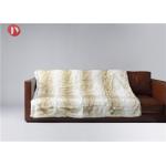 Soft Cream Rabbit Throw Faux Fur Blanket Rectangular Winter Custom Logo for sale