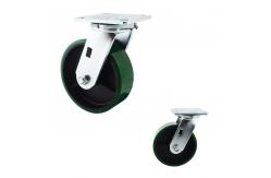 China 2 Inch Industrial Green PU Heavy Trolleys Swivel Wheel With Ball Bearing supplier