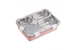 China Metal Bento Lunch Box 4 Compartment 304 Stainless Steel Sealed Insulation 1130ml  Blue supplier
