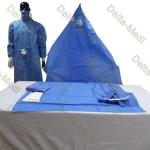Reinforced 20-60g Surgical Dental Pack Disposable Dental Drapes With Adhensive Fenestration for sale