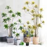 Artificial special-shaped dracaena Reflexa tree green home deco hotel office potted tree for sale