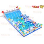 Large Inflatable Water Fun Park Obstacles Around Two Big Pool 15*30*7m for sale