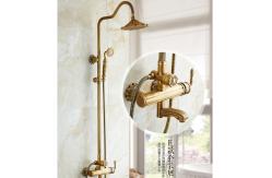 China Retro Bronze Carved Wall Mounted Rain Shower Faucets supplier