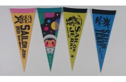 China Custom Polyester Waterproof Felt Triangle Banner Silk Screen Printing supplier