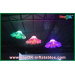 Indoor Decorative Light Inflatable Flower With Rope Hanging White 190t Oxford Cloth for sale