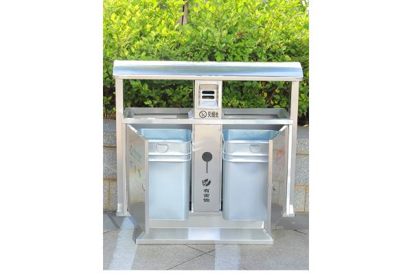 Silver Sustainable 1m Height Recycling Garbage Bins
