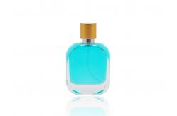 China Crystal Clear Cosmetic Spray Bottle , Empty Perfume Bottles With Matte Gold Cap supplier