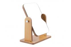 China Wooden Rotatable Round Table Mirror Rectangle Double Sided Makeup Mirror supplier