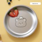 Stackable Stainless Steel Dinner Plate Set Round For Camping BBQ