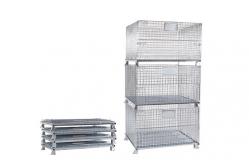 China Stackable Folding Mesh Containers Stillage Steel Cages For Storage supplier