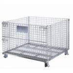 Galvanised Steel Collapsible Wire Mesh Container Foldable Mesh Bin Long Life for sale