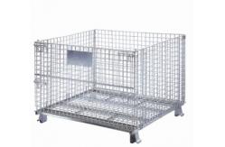 China Galvanised Steel Collapsible Wire Mesh Container Foldable Mesh Bin Long Life supplier