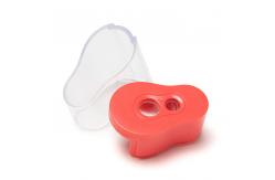 China PS Plastic Portable Double Hole Pencil Sharpener With Lid supplier