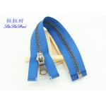 Silver Brass Teeth 25 Inch Metal Separating Zipper Customized For Sweater / Coats for sale