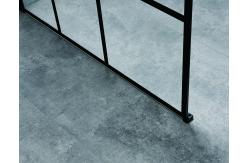 China Modern Frameless Shower Enclosure With Black Frame Stripes Glass And Alum Frame supplier