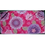 Weft knitted flower printed 30*60 microfiber cleaning cloth , microfiber home usaging towel