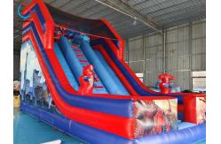 China Manufacturer PVC Inflatable Slide Spiderman Hero Inflatable Double Dry Slides supplier