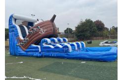 China PirateShip Theme CMYK Inflatable Water Slide With Pool supplier