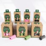 OEM ODM Biodegradable Dog Poop Bag 8 Rolls Pack With Dispenser for sale