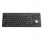 Panel Mounted Silicone Industrial Keyboard USB PS2 Optical Trackball Keyboard With Backlit for sale