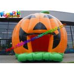 Orange Custom Commercial Bouncy Castles  , Inflatable Pumpking Bounce House for sale