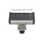 Boente New Design 6.56 Ft Cord Configuration Customized Silver with Black Clip On Table Edge Electrical Power Socket for sale