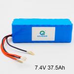 Rectangular 7.4V Lithium Ion Battery , 37.5Ah 18650 Lithium Battery Pack Rechargeable for sale