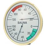 Metal Case Steam Sauna Room Temperature And Humidity Monitor 160mm Diameter