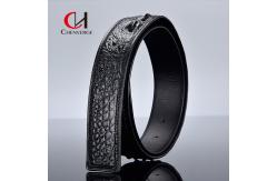 China 100cm Length Men's Leather Belt Without Lead Authentic Splicing Alligator Bone supplier