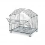 Warehouse Galvanized Steel Metal Wire Mesh Storage Cages Foldable for sale