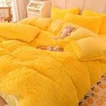 All-groups Rainbow Color Fur Velvet Fluffy Plush Soft Bedding Sheet Set for Kids Girl for sale